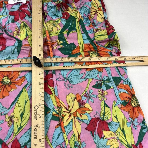 Avara Blouse Large Boho Floral Print Ruffle Sleeve Tropical Resort Casual Top - Picture 8 of 11